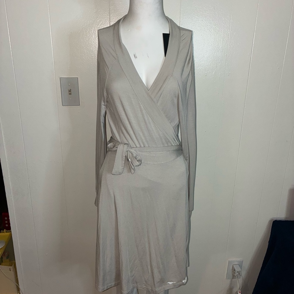 Elegant Gray Wrap Dress